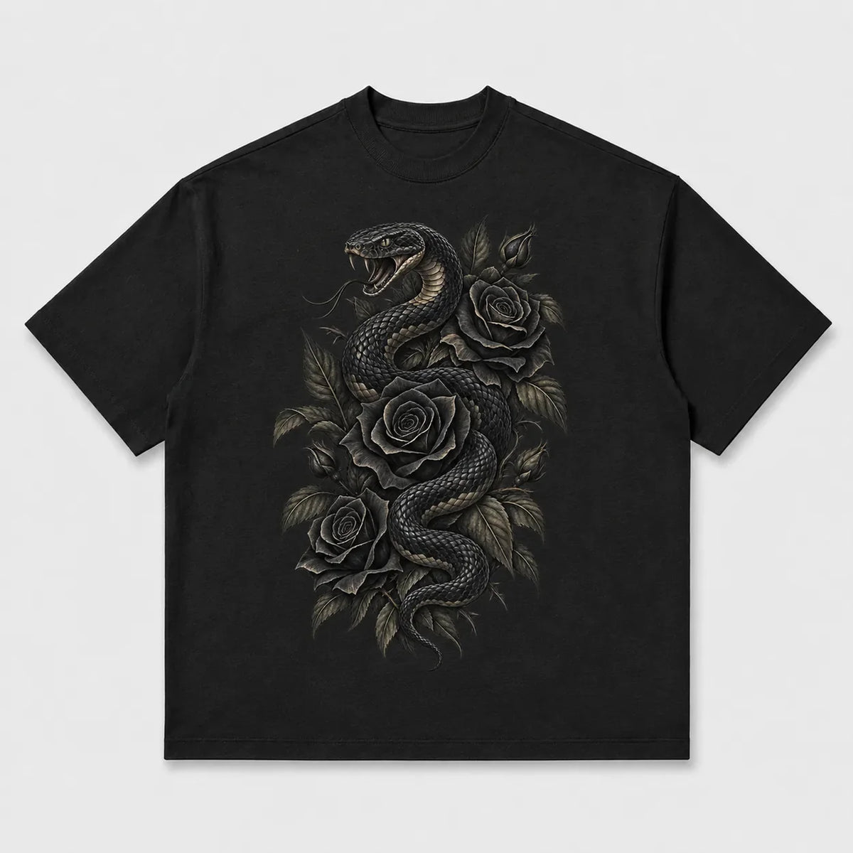 Gothic Snake Roses T-Shirt