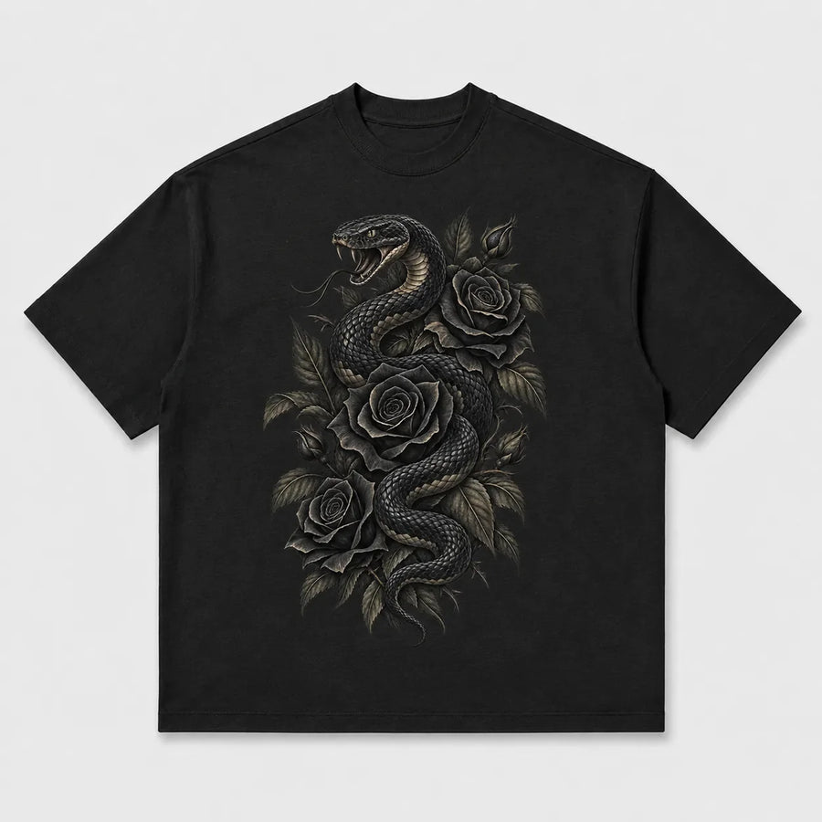 Gothic Snake Roses T-Shirt