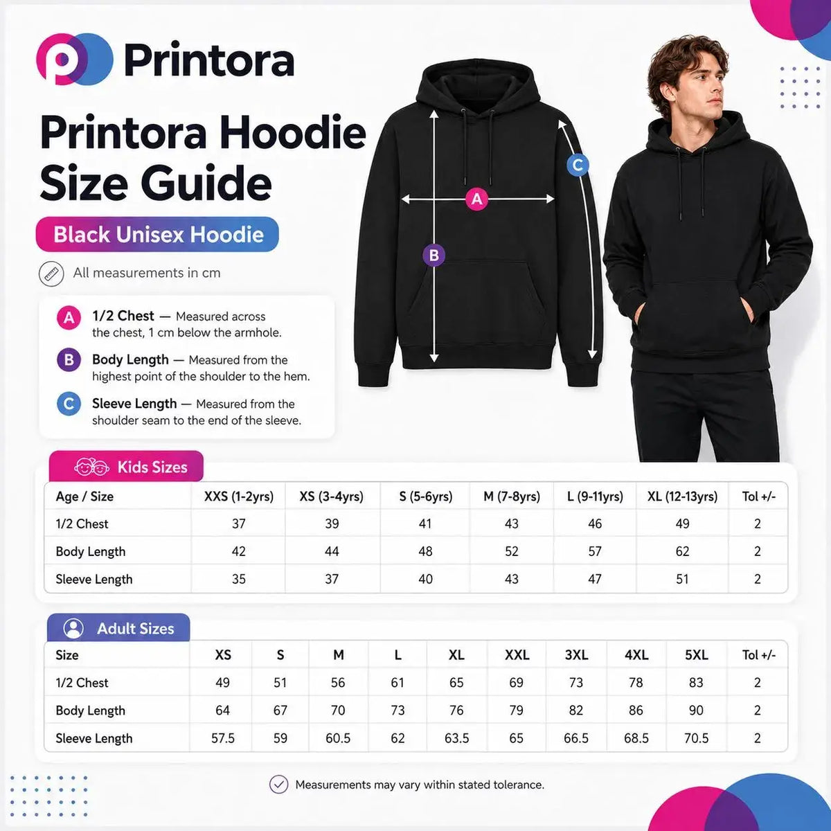 My Chemical Romance Black Parade fan hoodie size guide