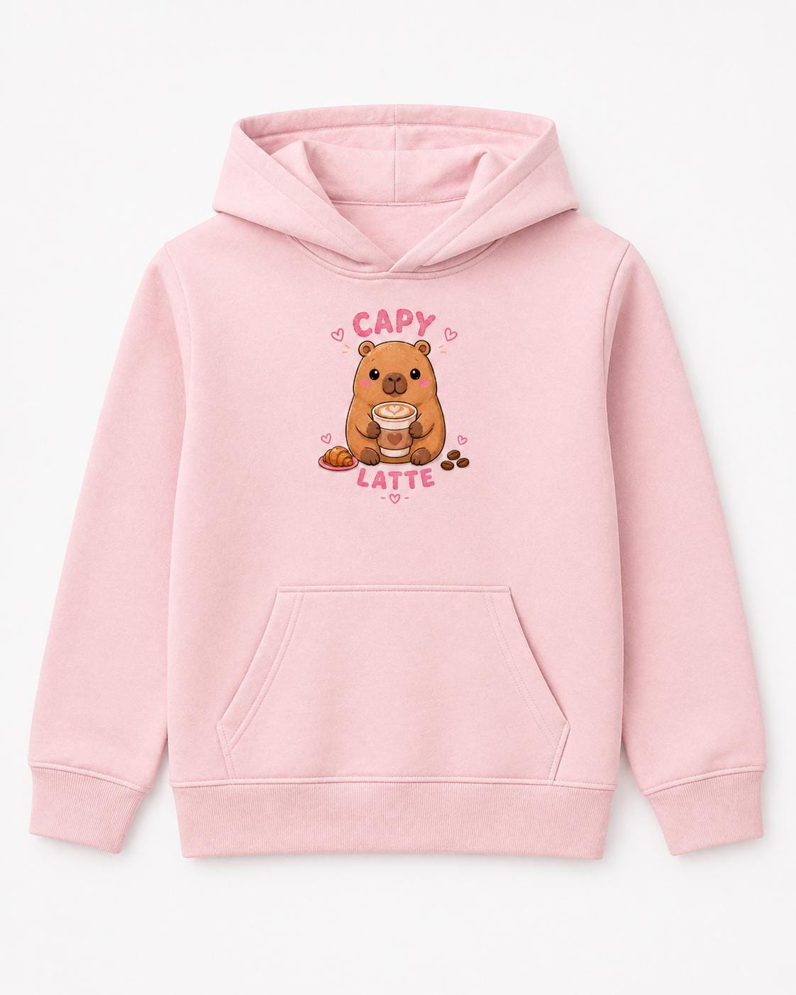 Capy Latte capybara coffee hoodie front and back design
