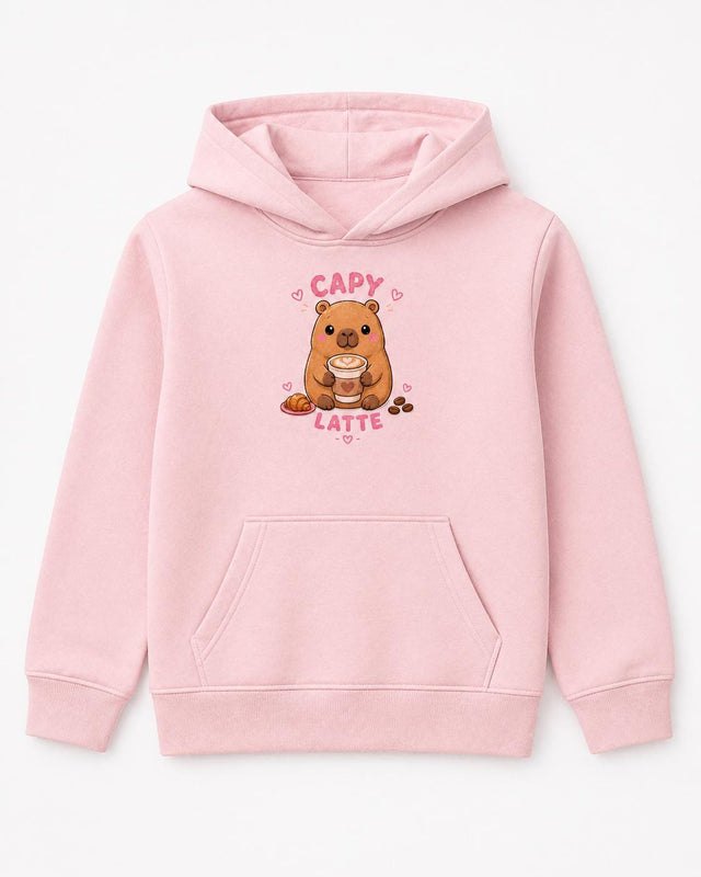 Capy Latte capybara coffee hoodie front and back design