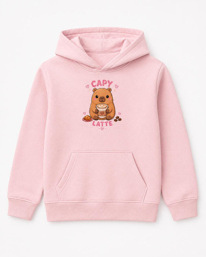 Capy Latte capybara coffee hoodie front and back design