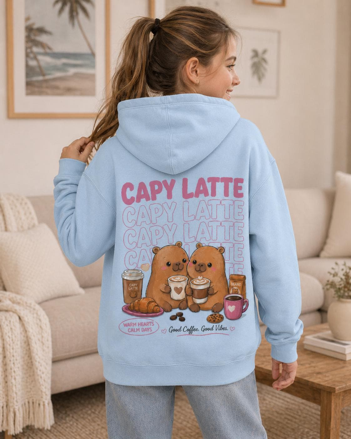 Capy Latte cute coffee hoodie product image