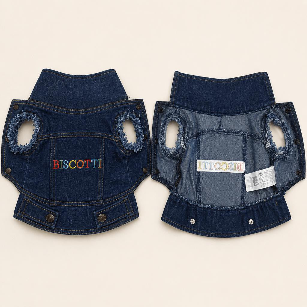 Personalised dog denim jacket fit and style product image