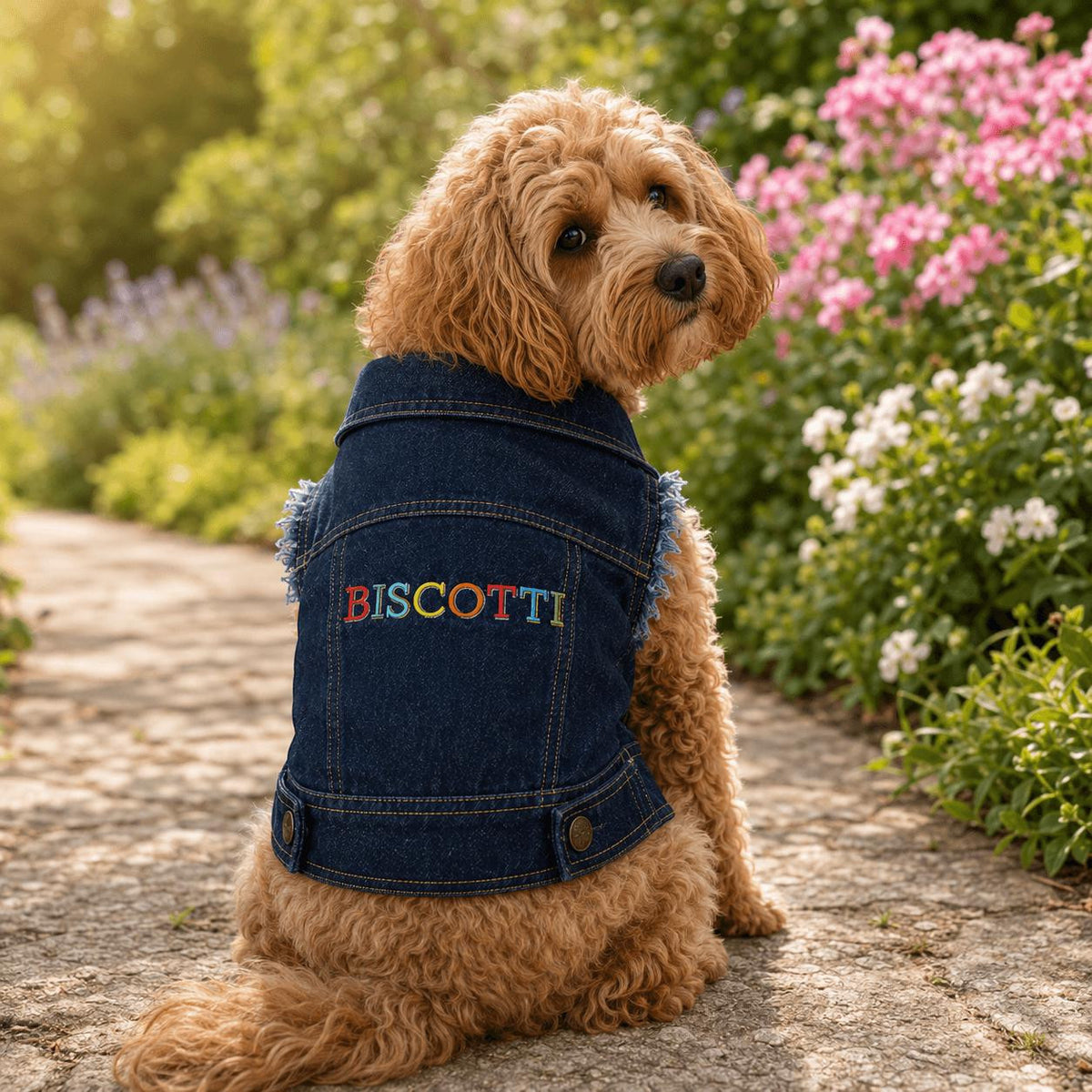 Personalised dog denim jacket alternate product view