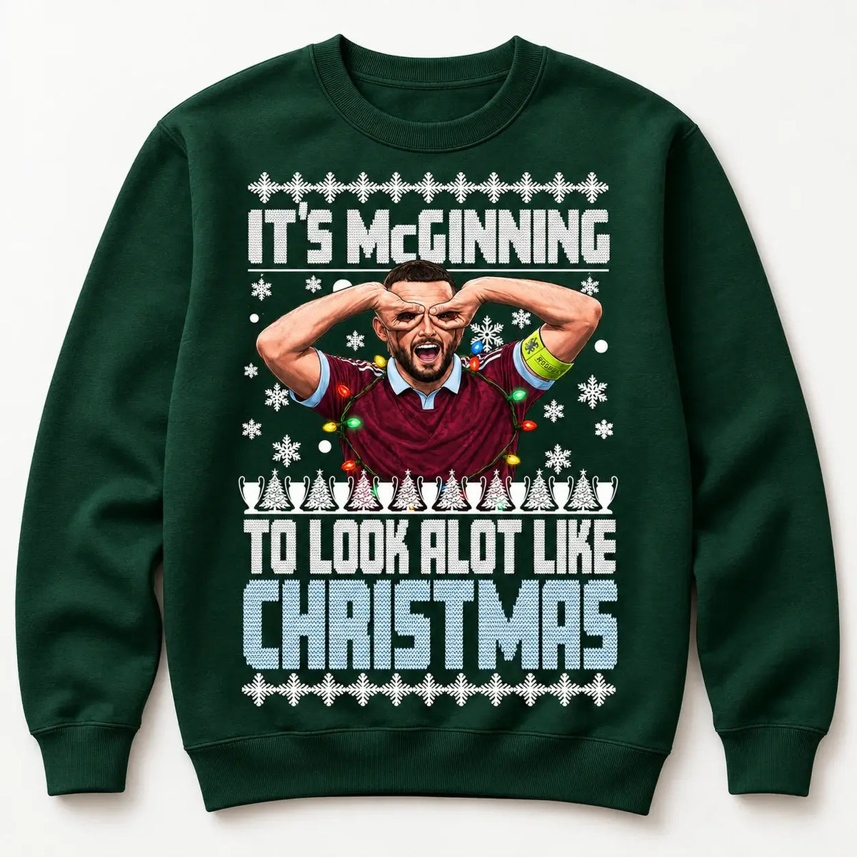 John McGinn Christmas jumper burgundy lifestyle festive football sweater