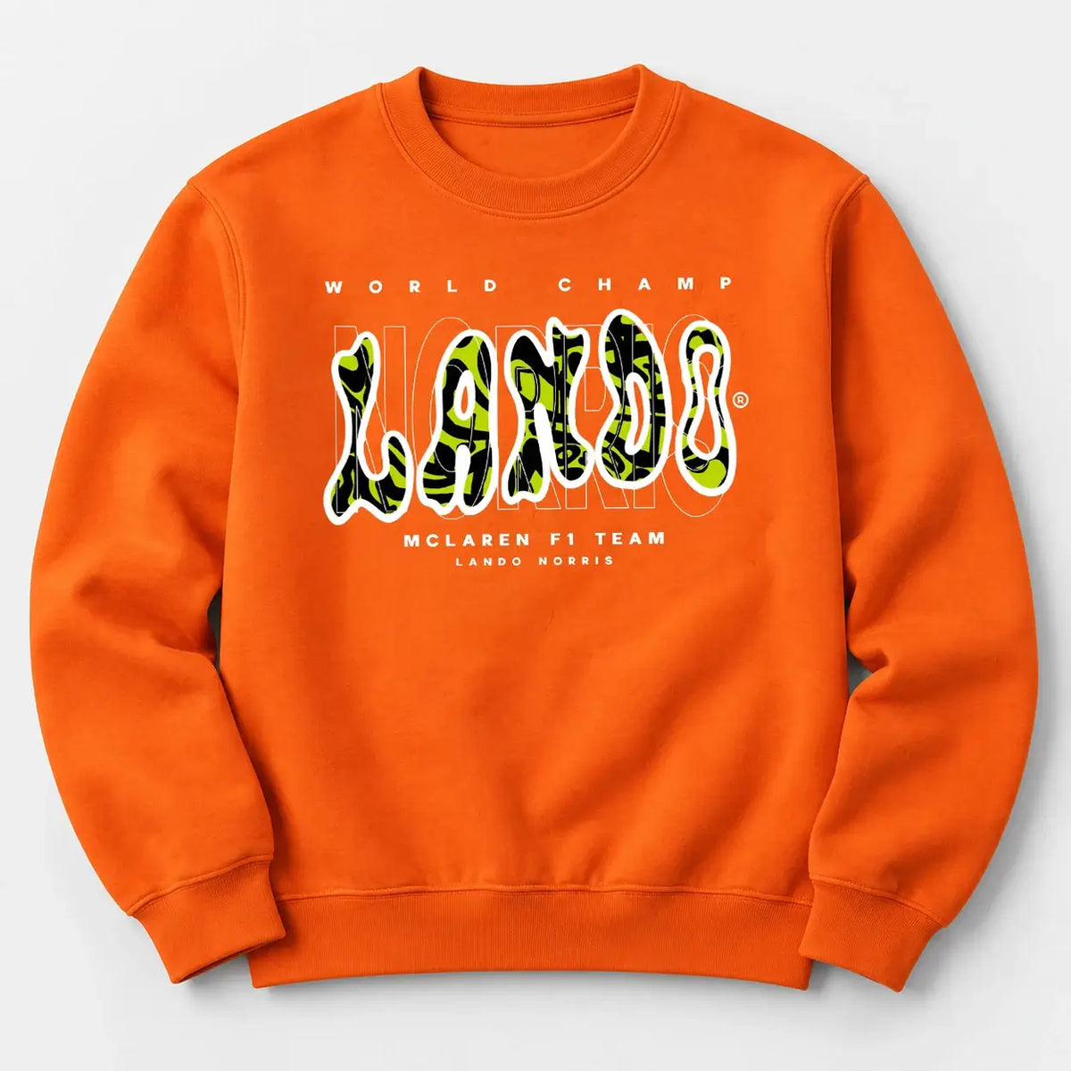 Orange Lando Norris World Champ jumper front mockup