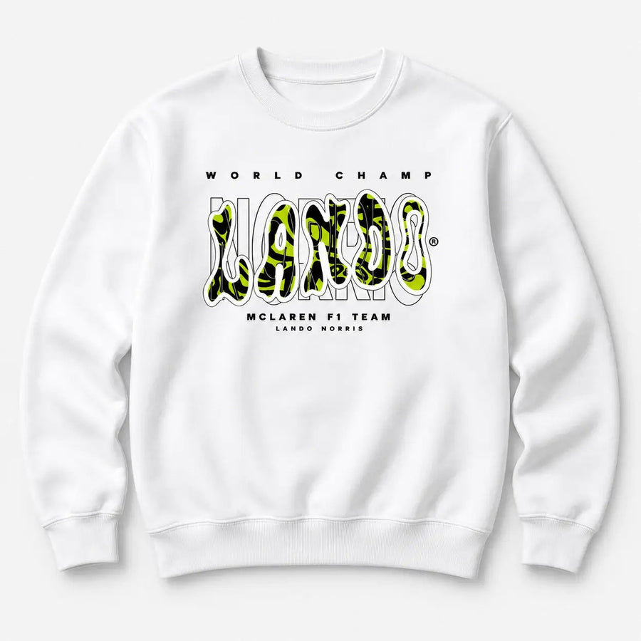 White Lando Norris World Champ jumper front mockup
