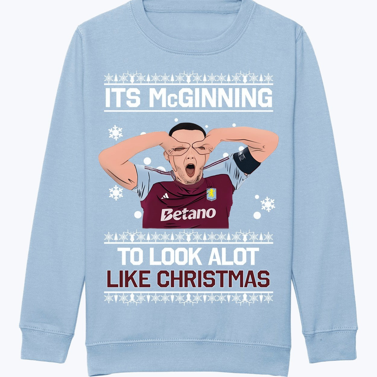 Kids John McGinn "It's McGinning to Look a Lot Like Christmas" Aston Villa Jumper