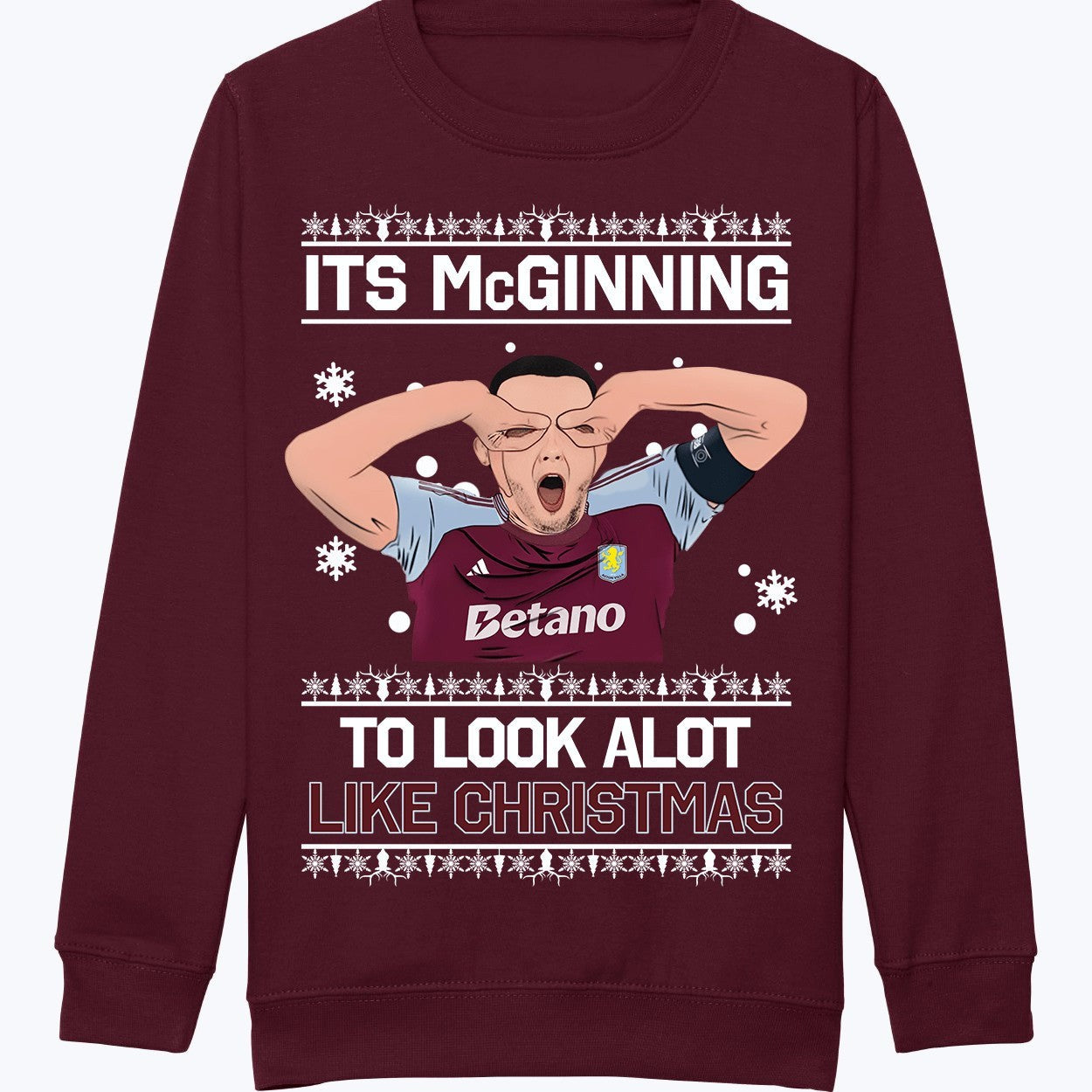 Kids John McGinn "It's McGinning to Look a Lot Like Christmas" Aston Villa Jumper