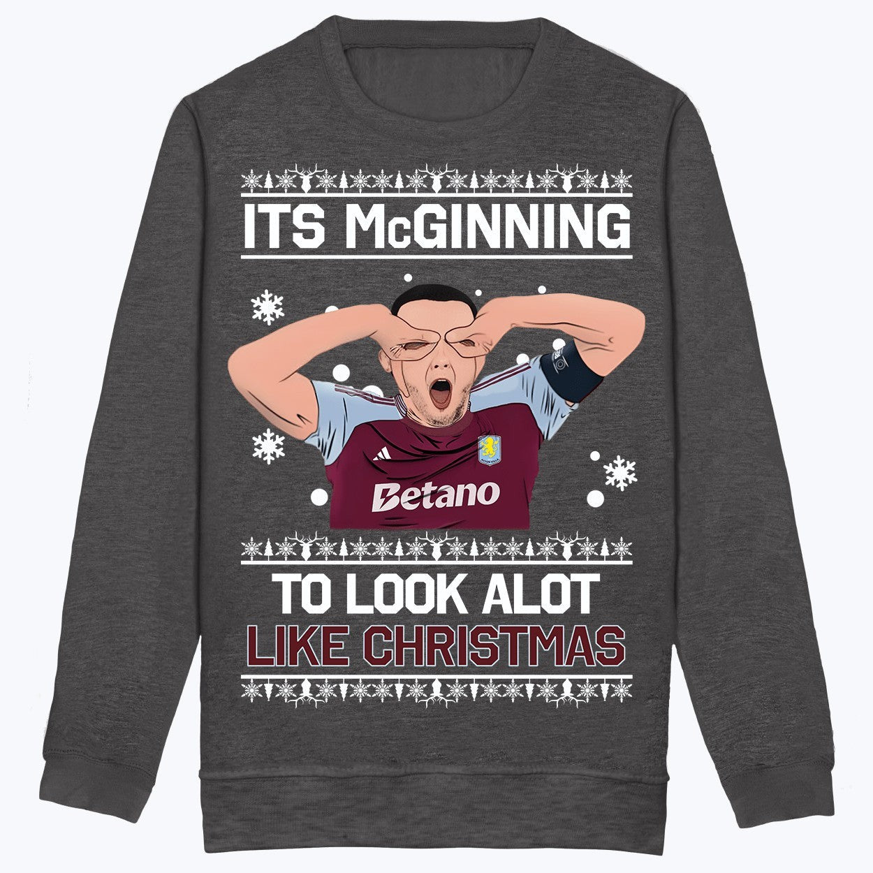 Kids John McGinn "It's McGinning to Look a Lot Like Christmas" Aston Villa Jumper