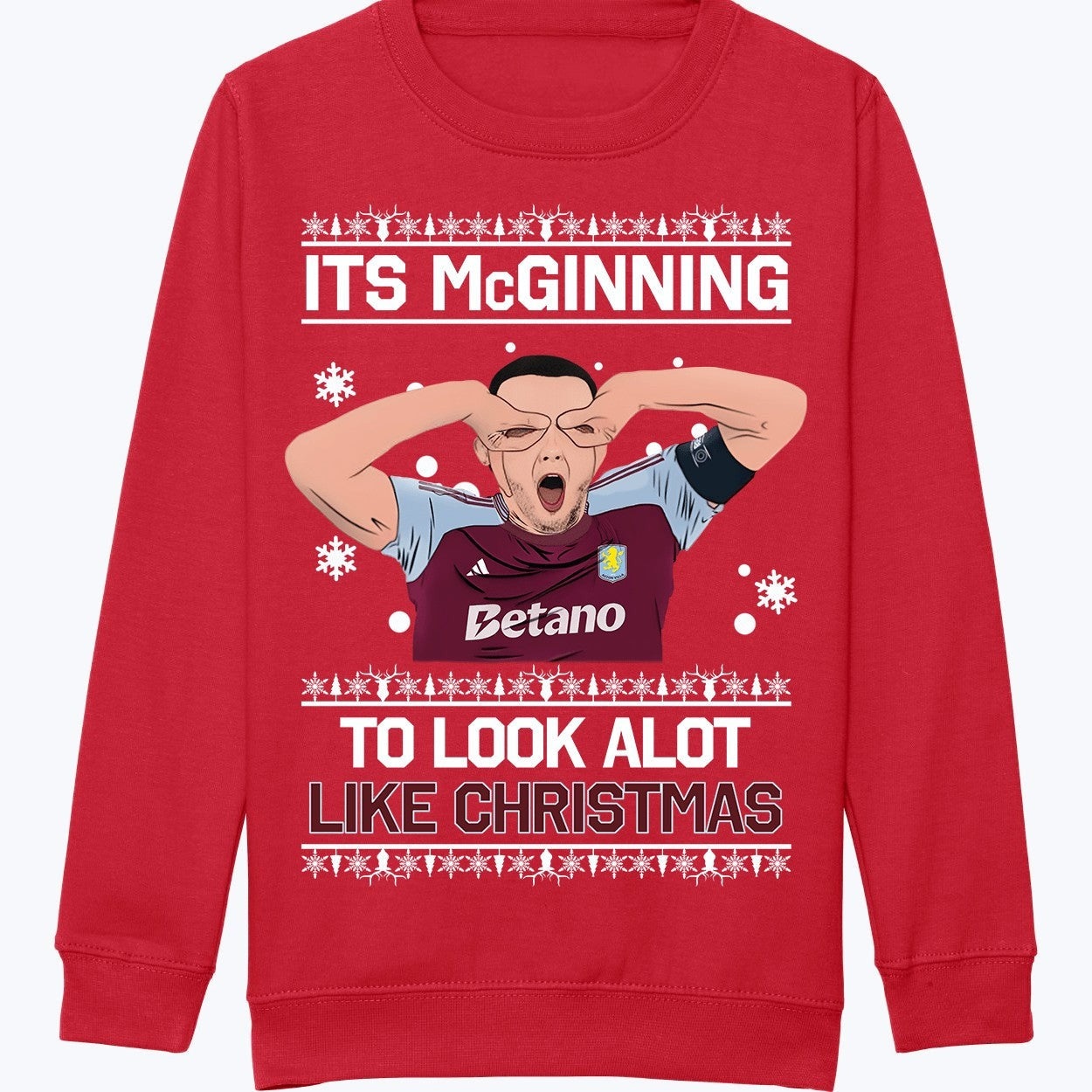 Kids John McGinn "It's McGinning to Look a Lot Like Christmas" Aston Villa Jumper