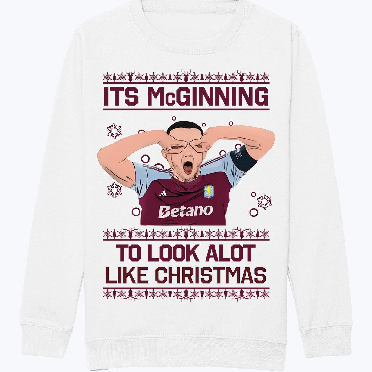 Kids John McGinn "It's McGinning to Look a Lot Like Christmas" Aston Villa Jumper
