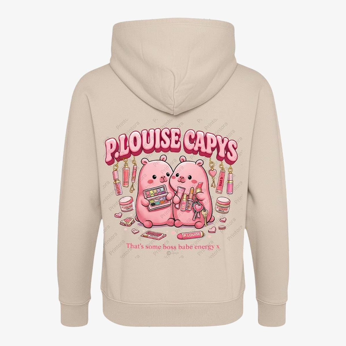 Natural Stone hoodie — Makeup Capybara Kids Hoodie | Cute Beauty Graphic Sweatshirt