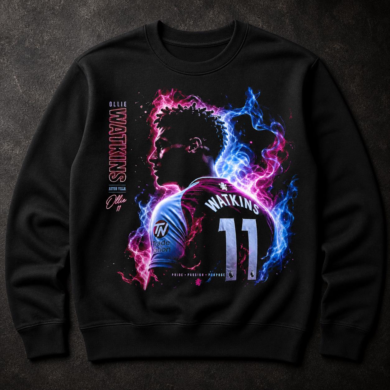 Ollie Watkins fan jumper print detail