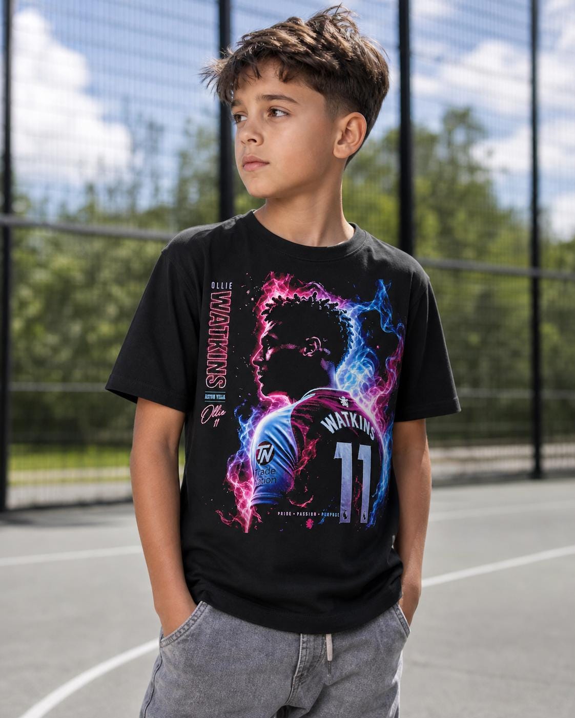 Ollie Watkins fan T-shirt print detail