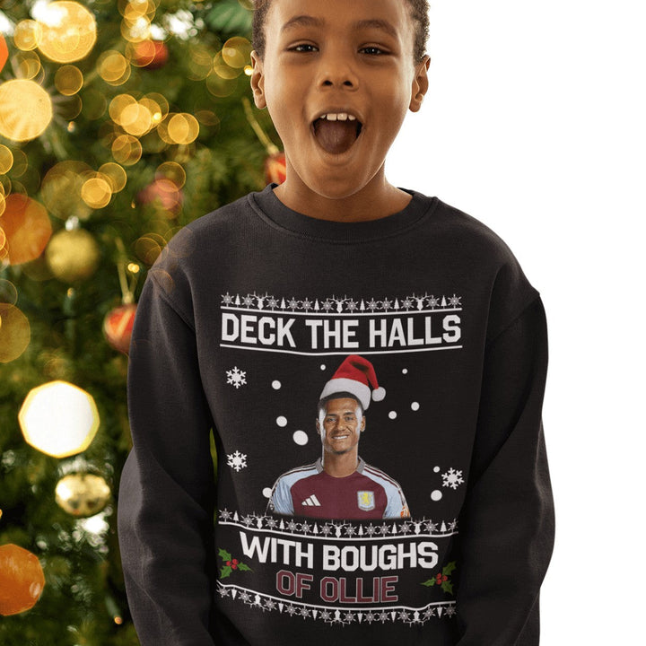 "Deck the Halls with Boughs of Ollie" Ollie Watkins Crew Neck Christmas Jumper