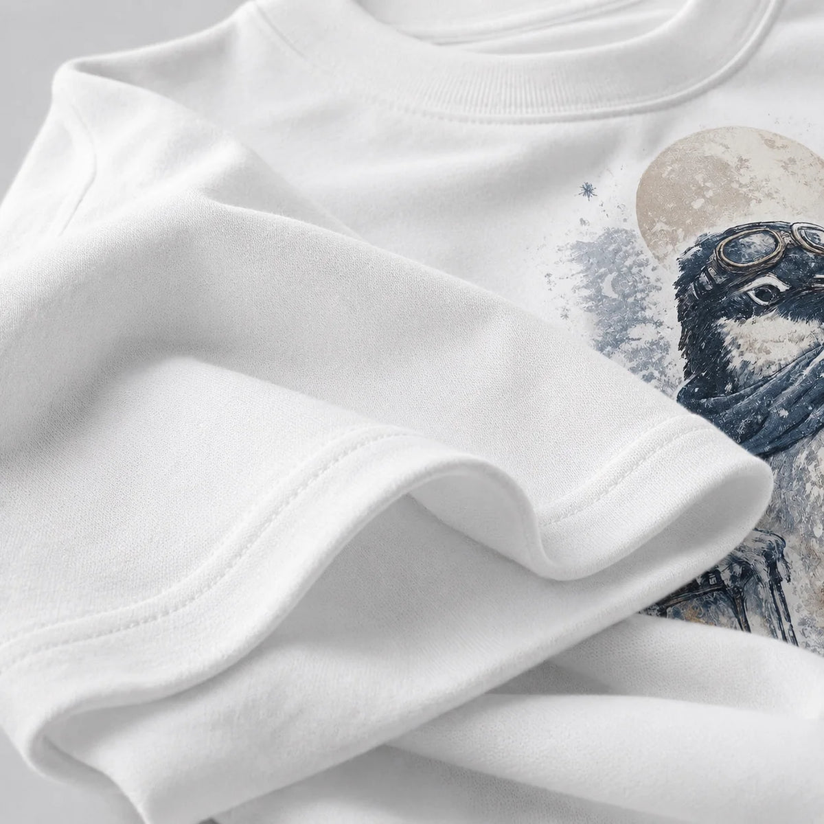 Penguin Ice Lantern T-shirt heavyweight cotton fabric detail