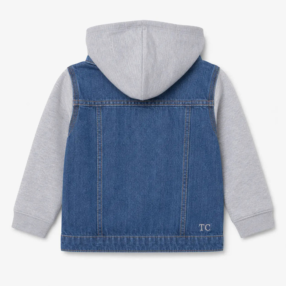 Personalised kids denim jacket back embroidery
