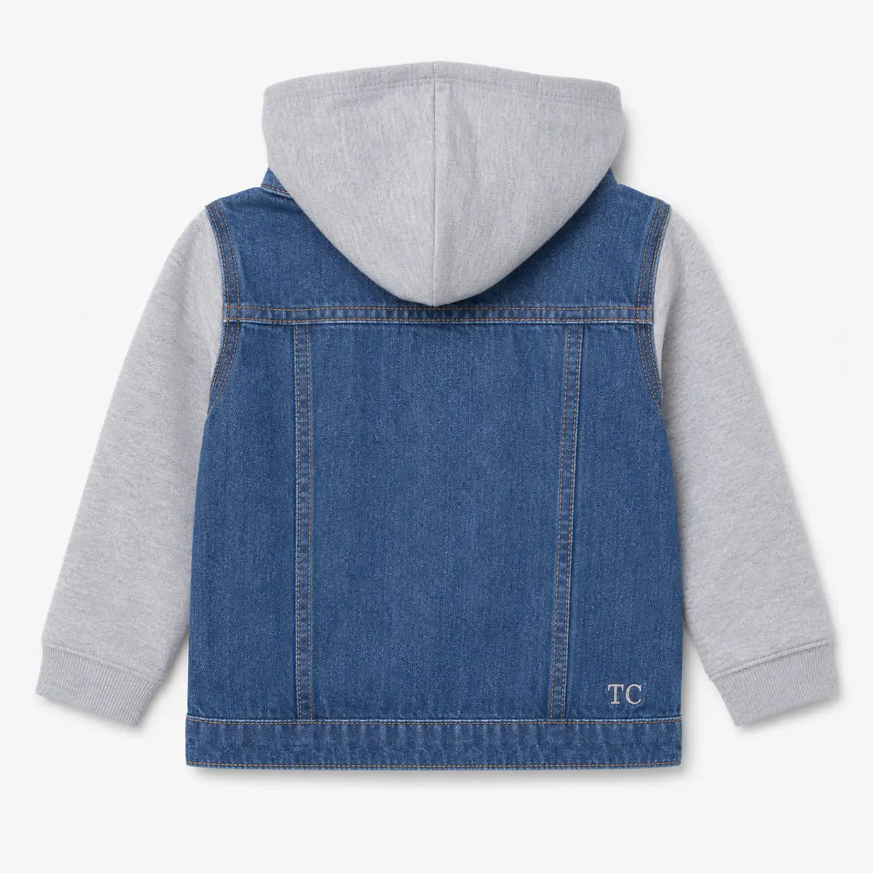 Personalised kids denim jacket back embroidery