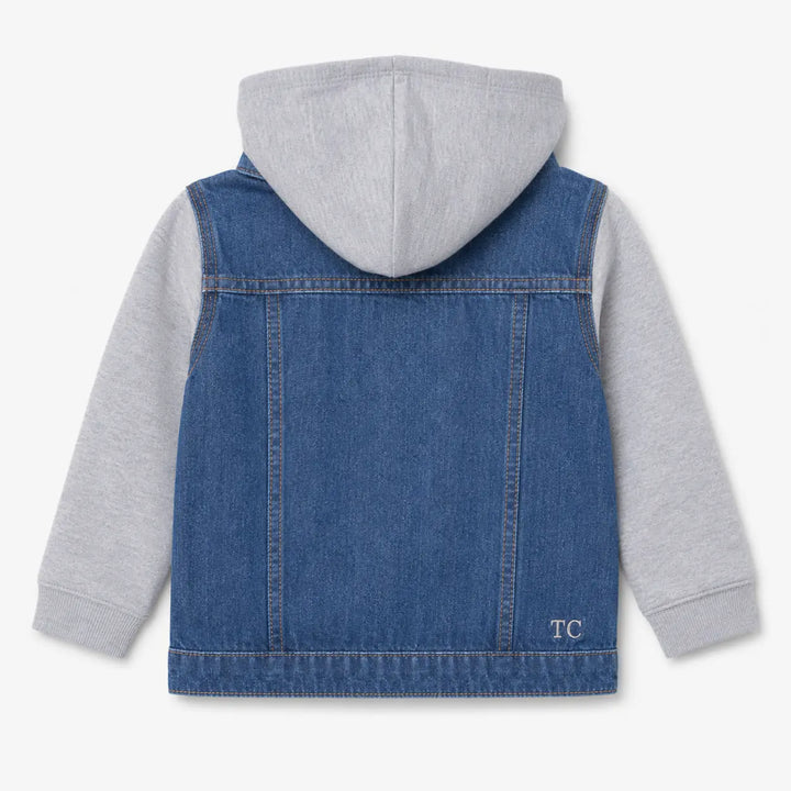 Personalised kids denim jacket back embroidery