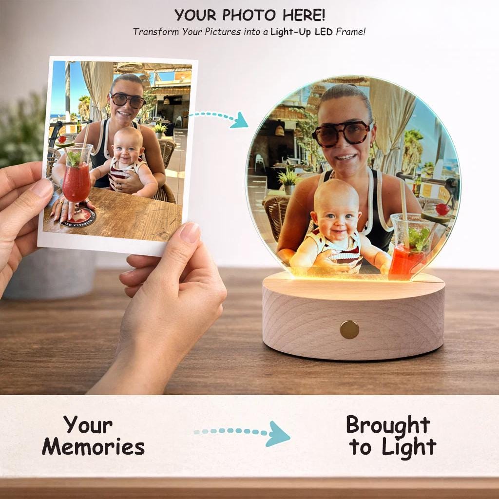 Custom photo printed on illuminated round glass panel
