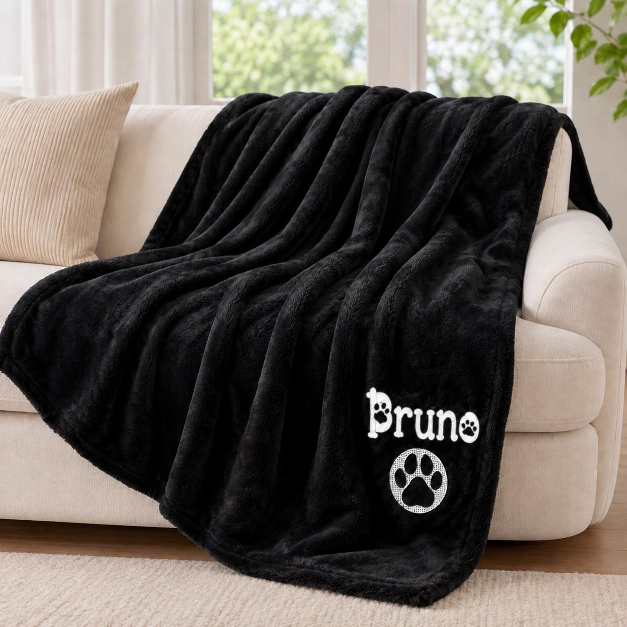 Navy personalised dog or cat blanket