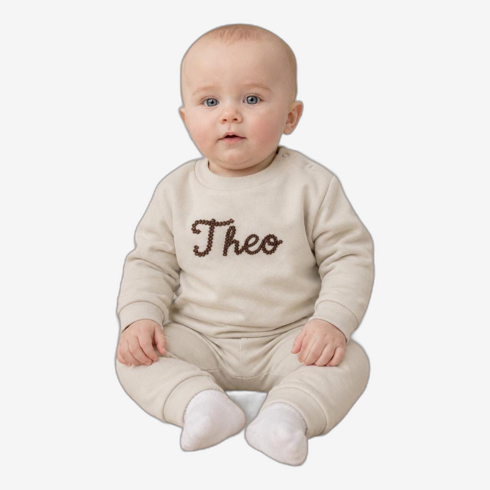 Personalised Baby Tracksuit | Embroidered Name Sweatshirt & Joggers