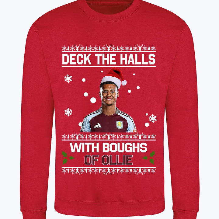"Deck the Halls with Boughs of Ollie" Ollie Watkins Crew Neck Christmas Jumper
