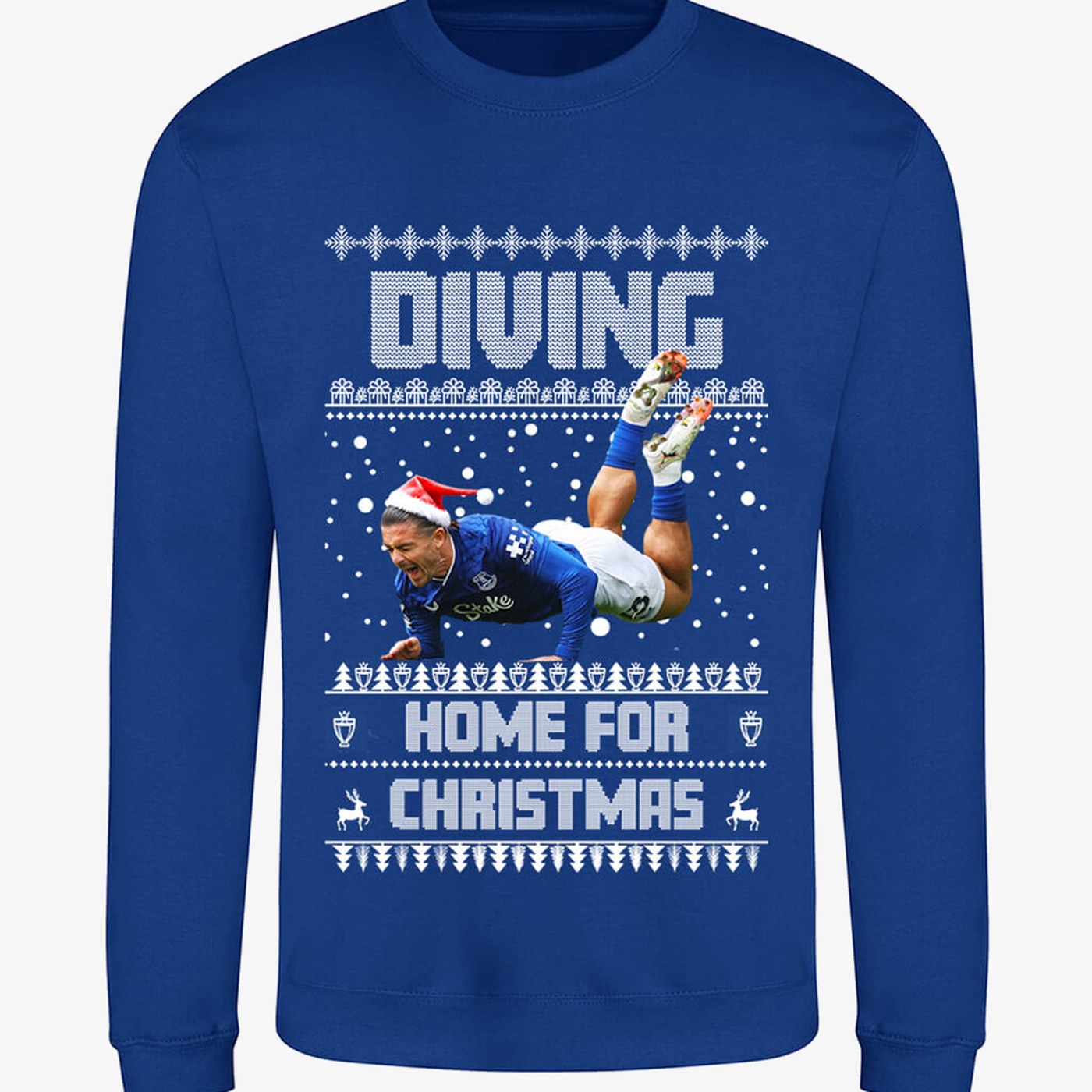 Royal Blue jumper — Jack Grealish “Diving Home for Christmas” Jumper | Funny Football Christmas Sweater | Unisex