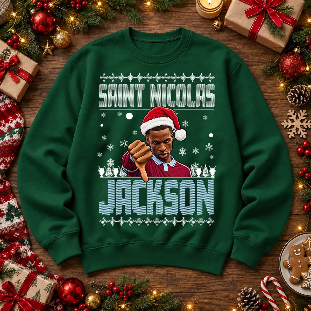 Bottle green Saint Nicolas Jackson Christmas jumper