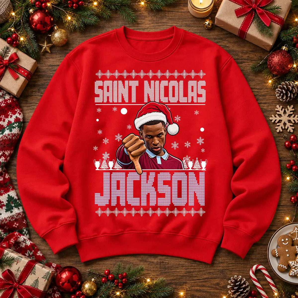 Fire red Saint Nicolas Jackson Christmas sweatshirt