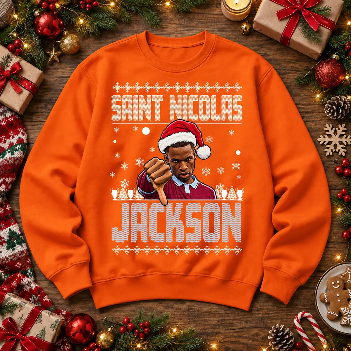 Orange Saint Nicolas Jackson Christmas sweatshirt