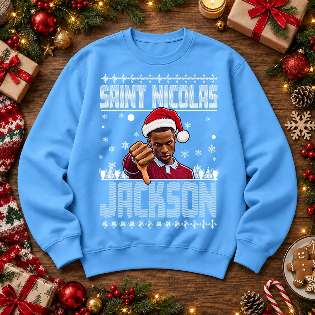 Sky blue Saint Nicolas Jackson Christmas sweatshirt