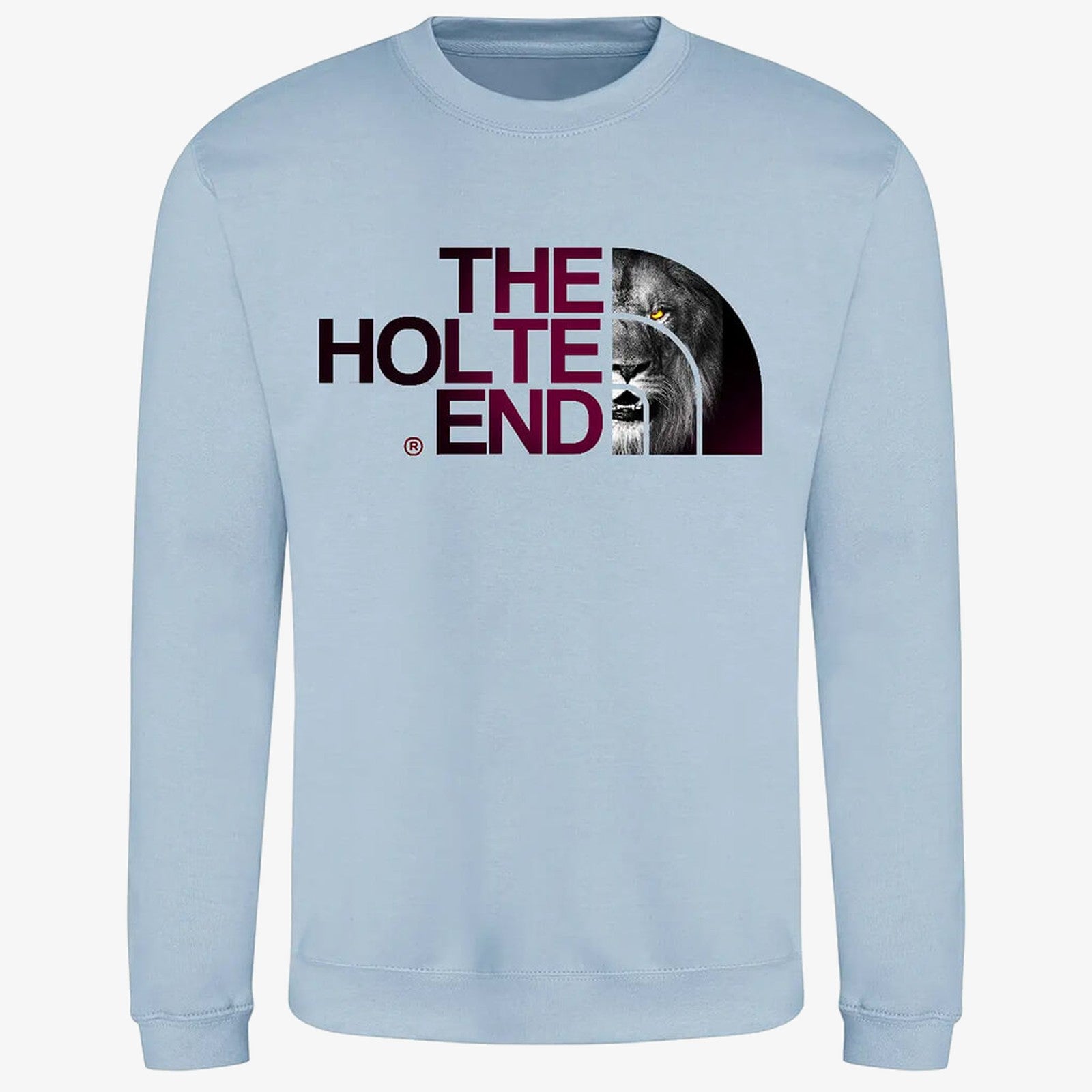Sky Blue jumper — Aston Villa "The Holte End" Jumper - Stylish Gift for Villa Fans with AVFC Lion Design