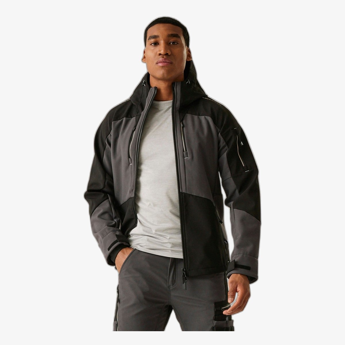 Slate Grey/Black jacket — Regatta RG630 4-Tex Stretch 3-Layer Softshell Jacket