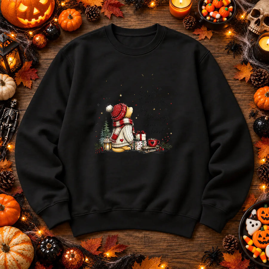 Black Small Moments Big Blessings cosy Christmas jumper