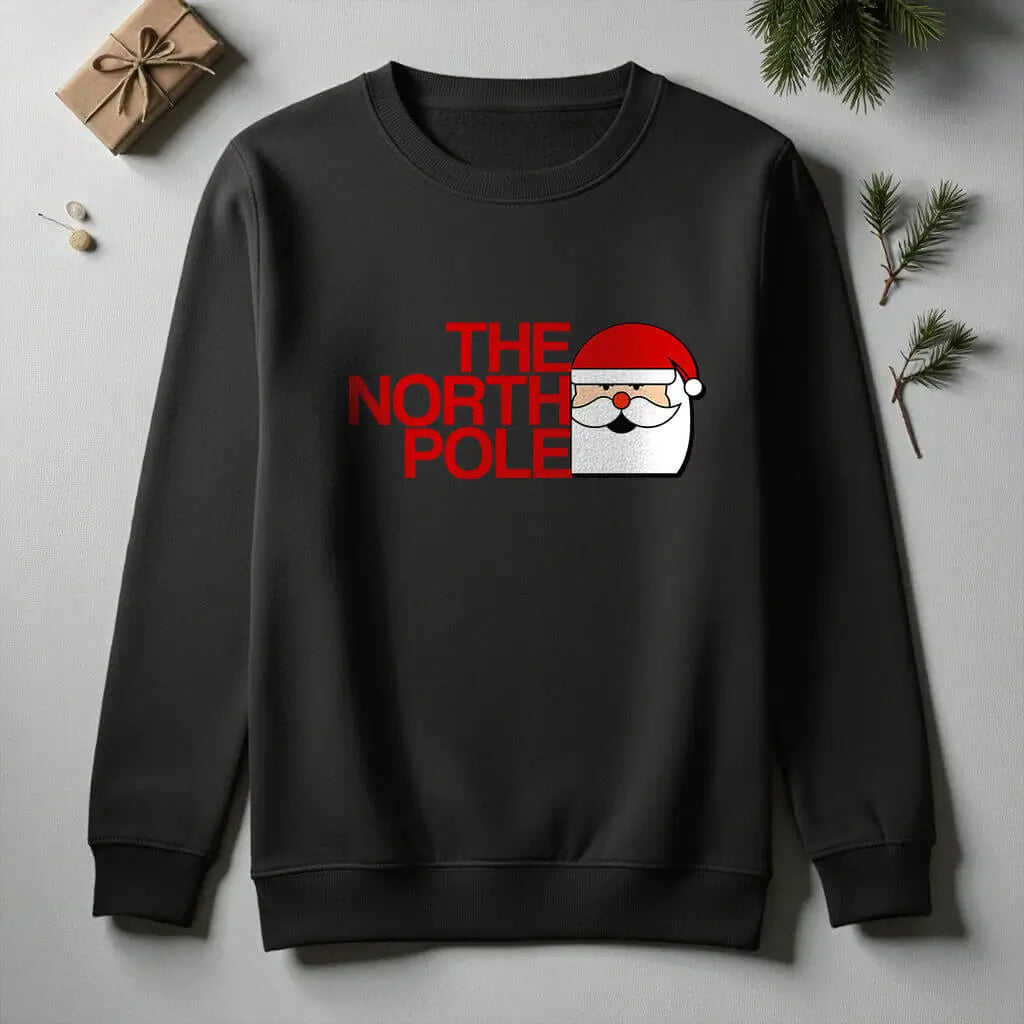 The North Pole Christmas Jumper | Funny Festive Parody Sweater Inspired by The North Face