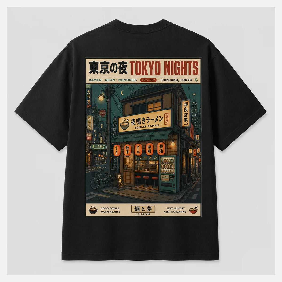 Tokyo Nights Japanese Ramen Graphic T-Shirt