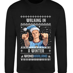 Erling Haaland Christmas Jumper - "Walking in a Winter WONDHAALAND" - For Manchester City Fans