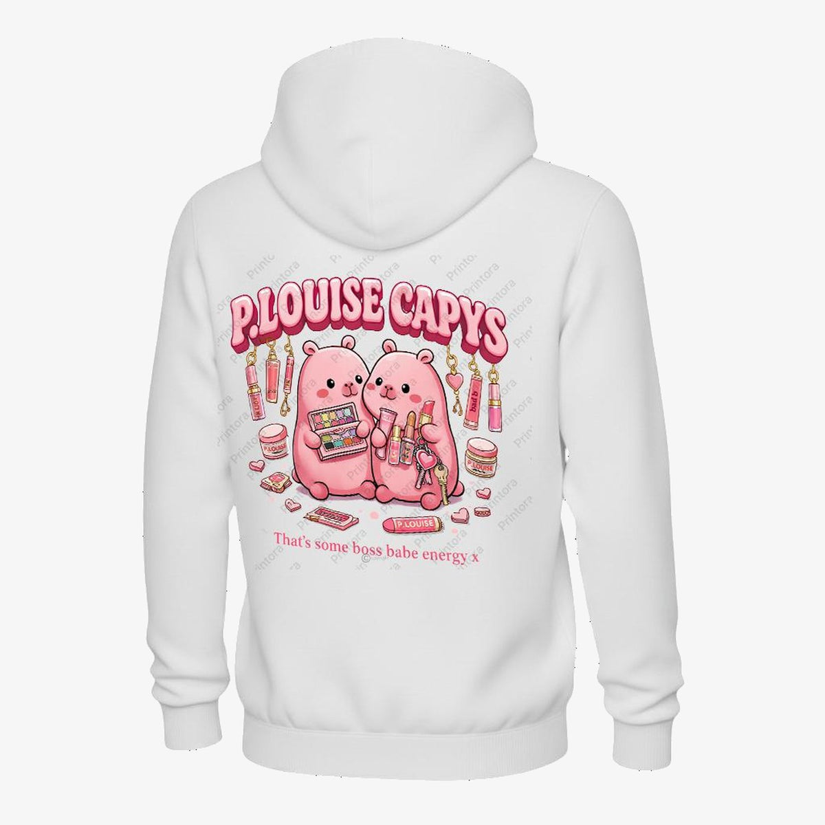 White hoodie — Makeup Capybara Kids Hoodie | Cute Beauty Graphic Sweatshirt