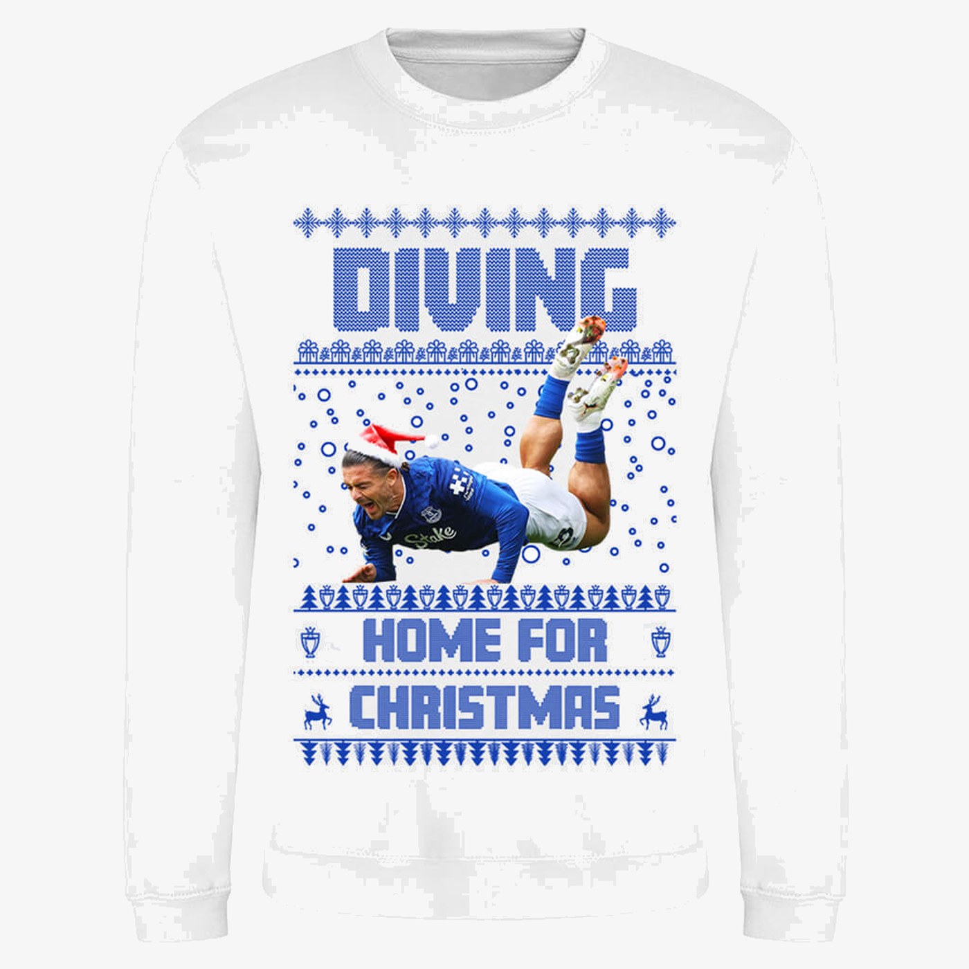 white jumper — Jack Grealish “Diving Home for Christmas” Jumper | Funny Football Christmas Sweater | Unisex