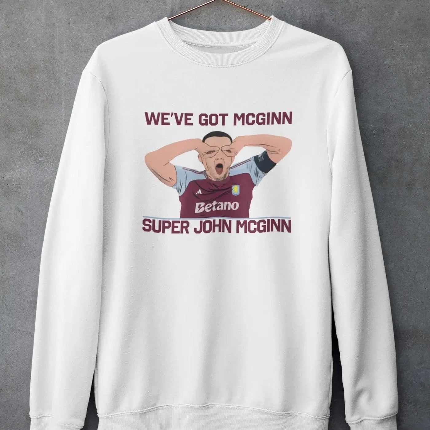 White jumper – We’ve Got Super John McGinn Villa fan design