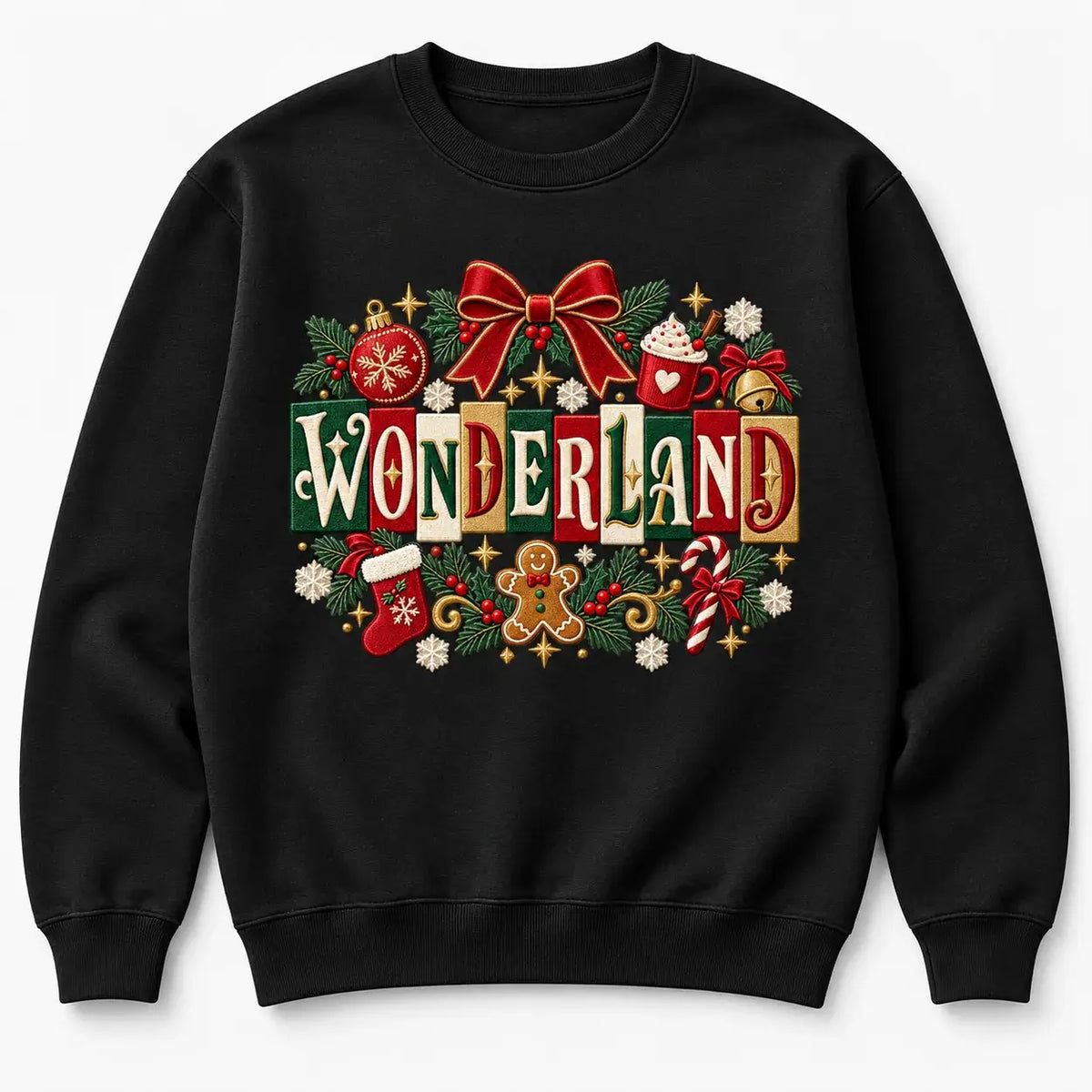 Model wearing White Wonderland Christmas jumper